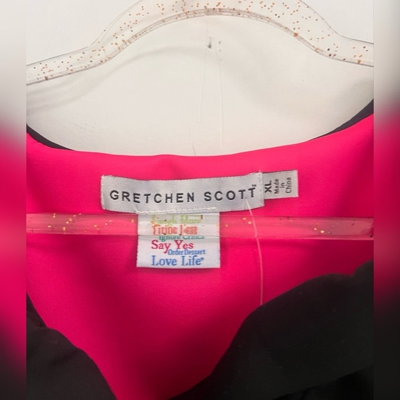 Gretchen Scott Jersey Sleeveless Ruffneck Top Black Solid NEW W/Tag Size XL - Picture 4 of 7